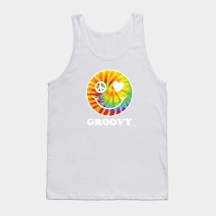 Groovy Emoji Face Vintage Retro Music Shirt Rave Party Wear Smiley Happy Tank Top